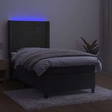  Krevet box spring s madracem LED tamnosivi 90x200 cm baršun | shoptok.hr