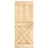  Drsna vrata s kompletom vodil 85x210 cm trdna borovina, (20804493) | Shoptok.si