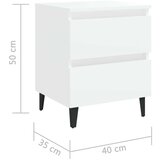 vidaXL Nočna omarica 2 kosa bela 40x35x50 cm iverna plošča | Shoptok.si