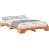  Krevetna konstrukcija Smeđa 140 x 220 cm Čvrsto borovo drvo | shoptok.hr
