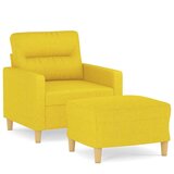  Fotelj s stolčkom za noge svetlo rumen 60 cm blago, (20910066) | Shoptok.si