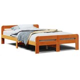 vidaXL Posteljni okvir brez vzmetnice voščeno rjav 120x200 cm borovina | Shoptok.si