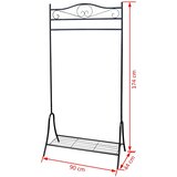  Stalak za Odjeću Crni Metalni | shoptok.hr