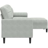  Trosjed s tabureom svjetlosivi 210 cm baršunasti | shoptok.hr