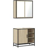 vidaXL 2-dijelni set kupaonskog namještaja boja hrasta sonome drveni | shoptok.hr
