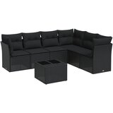  7-dijelni set vrtnih sofa od poliratana s jastucima crni | shoptok.hr
