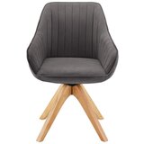 Bessagi Home naslanjač leonie, temno siva, žamet, vrtljiv | Shoptok.si