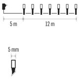  LED božična veriga, 12 m, zunanja in notranja, topla/hladna bela, časovnik | Shoptok.si