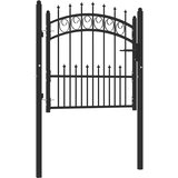  Vrata za ogradu EMMEN s šiljcima čelik 104x87 cm crna | shoptok.hr