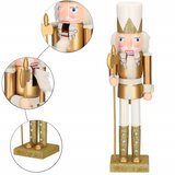  Božićni ukras “Orašar” visine 38 cm, bijela + zlatna i bijeli šljokice | shoptok.hr