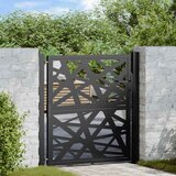 vidaXL Vrtna vrata Black 105x106 cm Steel Light Design Cene