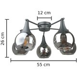  Plafonski luster STAR 5xE27/60W/230V crna/zadimljeno-crna | Eponuda.com