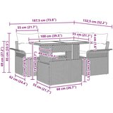  Sjedeća garnitura za vrt 5 pcs Svijetlo siva, crna Poli ratan | shoptok.hr