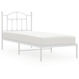 vidaXL Kovinski posteljni okvir z vzglavjem bel 90x190 cm, (20788210) Cene