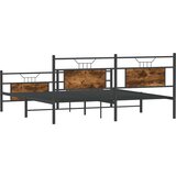vidaXL Metalni okvir kreveta bez madraca boja hrasta 180x200 cm | shoptok.hr