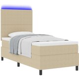 Box Spring Krevet s madracem &amp LED svjetlom Bež 80x200 cm Kordura | shoptok.hr