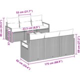  Set od 7 dijelova vrtne sofe s jastučićima svjetlosiva poli ratan | shoptok.hr