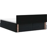  LED krevet za pohranu s madracem Crna 200 x 200 cm Baršun | shoptok.hr