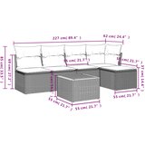  6-dijelni set vrtnih sofa s jastucima crni od poliratana | shoptok.hr