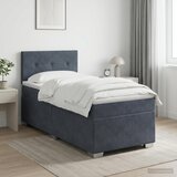  Boxspring krevet s madracem Tamnosiva 90 x 190 cm Baršun | shoptok.hr