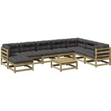  The Living Store Vrtna sedežna garnitura 9-delna z blazinami impreg. borovina - Vrtna Sedežna Garnitura, (21459715) | Shoptok.si