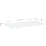 Police za knjige 4 kom bijele 40x20x1,5 cm konstruirano drvo | shoptok.hr