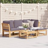  The Living Store Vrtna lounge garnitura z blazinami 5-delna trden akacijev les - Vrtna Sedežna Garnitura, (21480845) | Shoptok.si