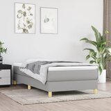 Maison Chic Posteljni okvir - Enojna postelja - Postelja za odrasle brez vzmetnice svetlo siv 100x200 cm blago-J7465, (21760727) | Shoptok.si