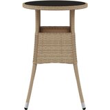  Vrtni stol Ø 60 x 75 cm od kaljenog stakla i poliratana bež | shoptok.hr