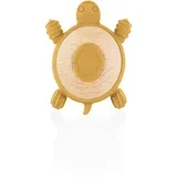 Silicone Wooden Teether Turtle grizalo 0 m+ Mustard Yellow 1 kos