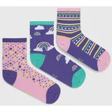 Skechers Otroške nogavice 3-pack vijolična barva