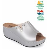 Capone Outfitters Mules - Silver - Wedge Cene