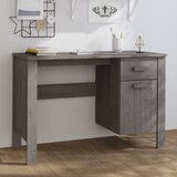 vidaXL Pisalna miza svetlo siva 113x50x75 cm trdna borovina Cene