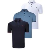 Dewberry TRIPLE SET T8586 MEN'S T-SHIRT-NAVY-WHITE-INDIGO Cijene