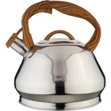 čajnik z ročajem v imitaciji lesa 3,4l, indukcija, inox,