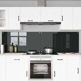 vidaXL Zaščita za kuhinjo 2 pcs Črna 110 x 60 cm kaljeno steklo | Shoptok.si