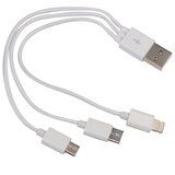 Kabel 3-U-1 ZA PUNJENJE USB,MICRO USB NA USB-C I IOS 30CM MACMA 2078403 BIJELI U KUTIJI | Shoptok.si