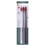 Swissdent Profi Colours Trio Soft-Medium mehka do srednje trda zobna ščetka 3 ks odtenek White, Grey, Black Cene