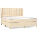  Krevet s oprugama i madracem krem 180x200 cm od tkanine | shoptok.hr