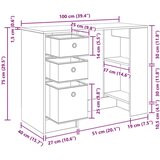  Stol Dimljeni hrast 100 x 40 x 75 cm Konstruirano drvo | shoptok.hr