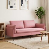 SOFA za 3 osobe Ružičasta 222 x 81 x 89 cm Baršun | shoptok.hr