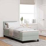  LED Box Spring Krevet Svijetlo siva 80 x 200 cm Baršun | shoptok.hr