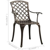 vidaXL Vrtni stoli 4 kosi liti aluminij bronasti | Shoptok.si
