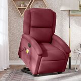 Maison Chic masažni naslanjač - Relax naslanjač s funkcijo vstajanja vinsko rdeče blago, (22061078) | Shoptok.si