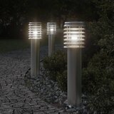 vidaXL Zunanja talna svetilka srebrna 60 cm nerjaveče jeklo | Shoptok.si