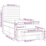 vidaXL Krevet s oprugama i madracem plavi 90 x 190 cm od tkanine | shoptok.hr