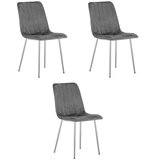 Lava stolica - tamno sivi baršun / kromirane noge x 3 | shoptok.hr