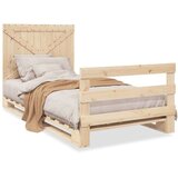 vidaXL Posteljni okvir z vzglavjem 100x200 cm trdna borovina | Shoptok.si