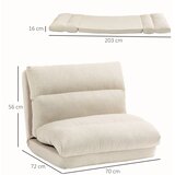  Vreća za sjedenje s funkcijom kreveta naslon za leđa koji se može podesiti sklopiva do 120 kg 70 x 72 x 56 cm bež | shoptok.hr