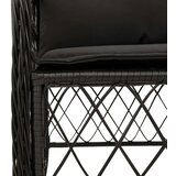  7-dijelni vrtni blagovaonski set s jastucima crni od poliratana | shoptok.hr